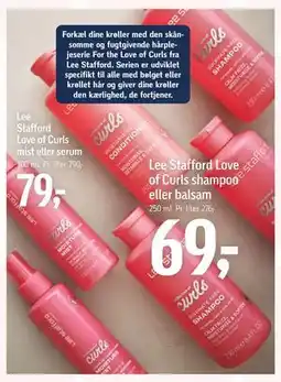 Føtex Lee Stafford Love of Curls shampoo eller balsam, DKK 69 tilbud