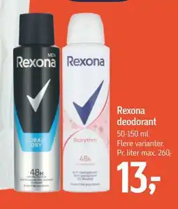 Føtex Rexona deodorant, DKK 13 tilbud
