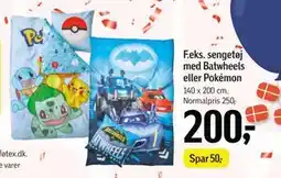 Føtex sengetøj med Batwheels eller Pokémon, DKK 200 tilbud