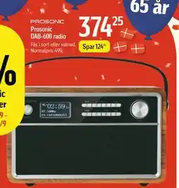 Føtex Prosonic DAB-600 radio, DKK 374.25 tilbud
