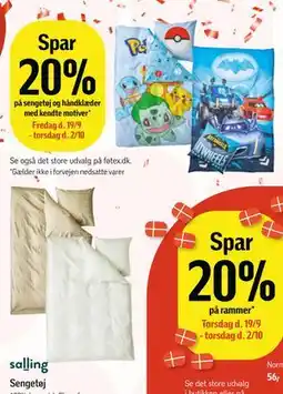 Føtex Spar 20%. på sengetøj og håndklæder med kendte motiver tilbud