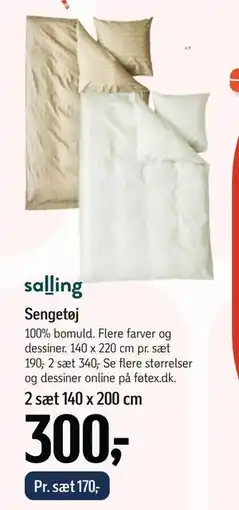 Føtex Sengetøj, DKK 300 tilbud
