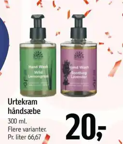 Føtex Urtekram håndsæbe, DKK 20 tilbud