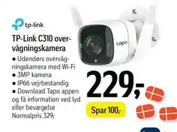 Føtex TP-Link C310 overvågnings kamera, DKK 229 tilbud