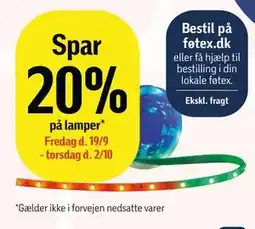 Føtex Spar 20% på lamper tilbud