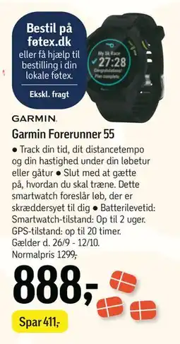 Føtex Garmin Forerunner 55, DKK 888 tilbud