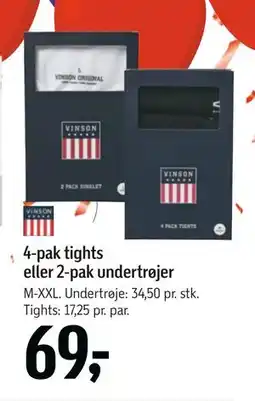 Føtex 4-pak tights eller 2-pak undertrøjer, DKK 69 tilbud