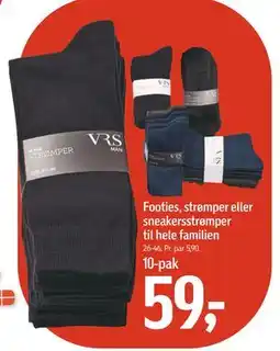 Føtex Footies, strømper eller sneakersstrømper til hele familien, DKK 59 tilbud