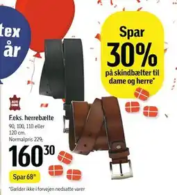 Føtex Spar 30% på skindbælter til dame og herre tilbud