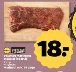 Netto Velsmag marineret steak af inderlår, DKK 18 tilbud