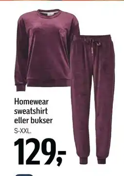 Føtex Homewear sweatshirt eller bukser, DKK 129 tilbud