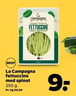 Netto La Campagna fettuccine med spinat, DKK 9 tilbud
