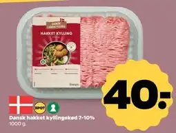 Netto Dansk hakket kyllingekød 7-10%, DKK 40 tilbud
