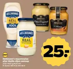 Netto Hellmann's mayonnaise eller Maille dijon sennep, DKK 25 tilbud