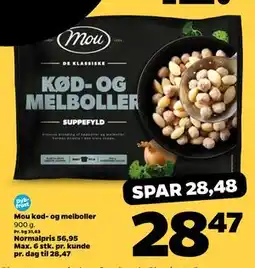 Netto Mou kød- og melboller, DKK 28.47 tilbud