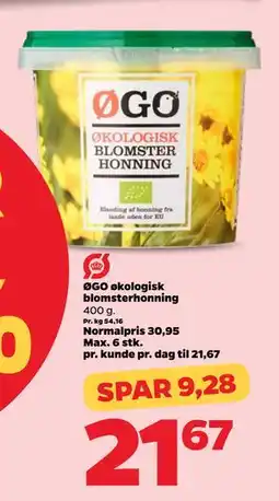 Netto ØGO økologisk blomsterhonning, DKK 21.67 tilbud