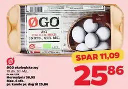 Netto ØGO økologiske æg, DKK 25.86 tilbud