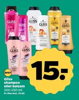 Netto Gliss shampoo eller balsam, DKK 15 tilbud