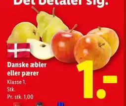 Lidl Danske æbler eller pærer, DKK 1 tilbud
