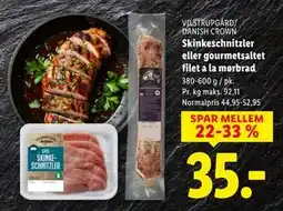 Lidl Skinkeschnitzler eller gourmetsaltet filet a la mørbrad, DKK 35 tilbud