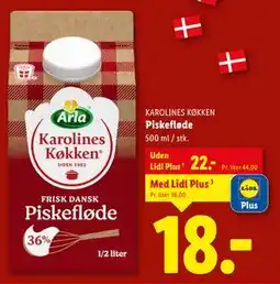 Lidl Piskefløde, DKK 22, App-pris tilbud