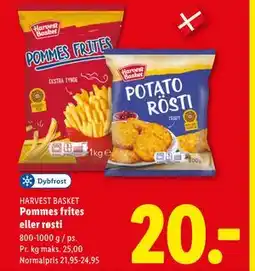 Lidl Pommes frites eller røsti, DKK 20 tilbud