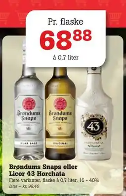 Poetzsch Padborg Brøndums Snaps eller Licor 43 Horchata, DKK 68.88 tilbud
