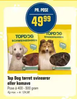 Otto Duborg Top Dog tørret svineører eller komave, DKK 49.99 tilbud