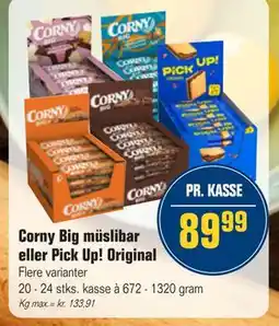 Otto Duborg Corny Big müslibar eller Pick Up! Original, DKK 89.99 tilbud