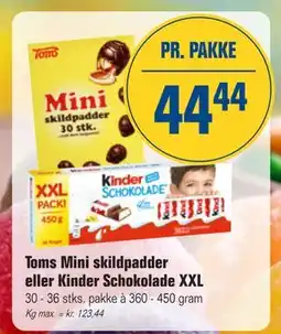Otto Duborg Toms Mini skildpadder eller Kinder Schokolade XXL, DKK 44.44 tilbud
