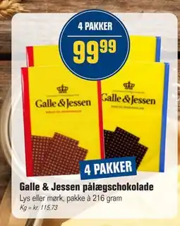 Otto Duborg Galle & Jessen pålægschokolade, DKK 99.99 tilbud