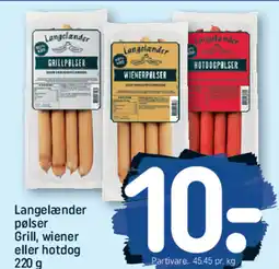 REMA 1000 Langelænder pølser Grill, wiener tilbud