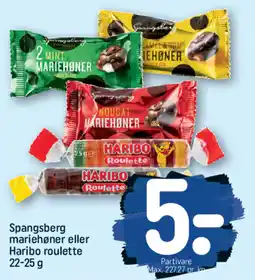 REMA 1000 Spangsberg mariehøner eller Haribo roulette tilbud