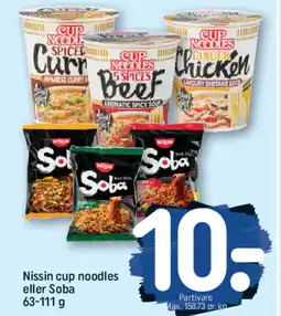 REMA 1000 Nissin cup noodles eller Soba tilbud