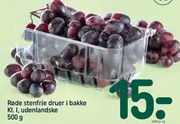 REMA 1000 Røde stenfrie druer i bakke tilbud