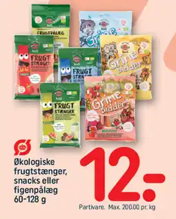 REMA 1000 Økologiske frugtstænger, snacks eller figenpålæg tilbud