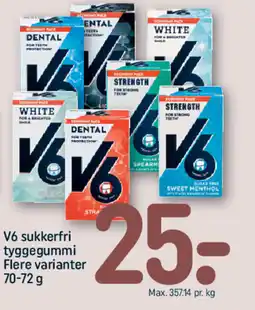 REMA 1000 V6 sukkerfri tyggegummi Flere varianter tilbud