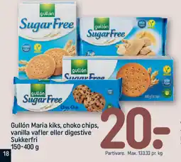 REMA 1000 Gullón Maria kiks, choko chips, vanilla vafler eller digestive Sukkerfri tilbud