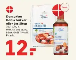 SPAR Dansukker Dansk Sukker eller Lys Sirup, DKK 12 tilbud