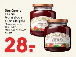 SPAR Den Gamle Fabrik Marmelade eller Ribsgelé, DKK 28 tilbud