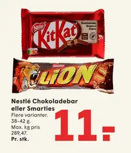 SPAR Nestlé Chokoladebar eller Smarties, DKK 11 tilbud
