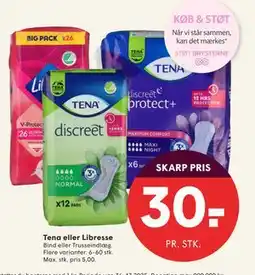 SPAR Tena eller Libresse, DKK 30 tilbud