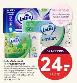 SPAR Lotus Toiletpapir eller Køkkenruller, DKK 24 tilbud