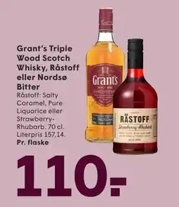 SPAR Grant’s Triple Wood Scotch Whisky, Råstoff eller Nordsø Bitter, DKK 110 tilbud
