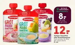 SPAR Semper Smoothie eller Grød Klempose, DKK 12, App-pris tilbud