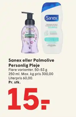 SPAR Sanex eller Palmolive Personlig Pleje, DKK 15 tilbud