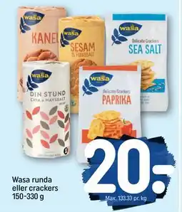 REMA 1000 Wasa runda eller crackers 150-330 g, DKK 20 tilbud