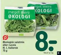 REMA 1000 Økologisk salatmix eller rucola Kl. I, italiensk 75 g, DKK 8 tilbud