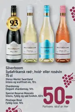 REMA 1000 Silverboom Sydafrikansk rød-, hvid- eller rosévin 75 cl, DKK 50 tilbud