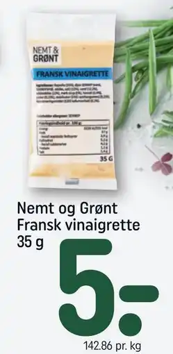 REMA 1000 Nemt og Grønt Fransk vinaigrette 35 g, DKK 5 tilbud